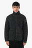 Burberry London Grey Cashmere Wool Zip Knit Sweater Size L Mens