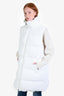 Moncler White Quilted Oversized Down Puffer Vest Size 2