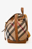 Burberry Beige Canvas Leather House Check Dennis Small Backpack