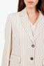 Altuzarra Beige/Black Striped Single Breasted Blazer Size 44