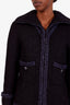 Pre-loved Chanel™ Navy Tweed Zip-up Jacket Size 38