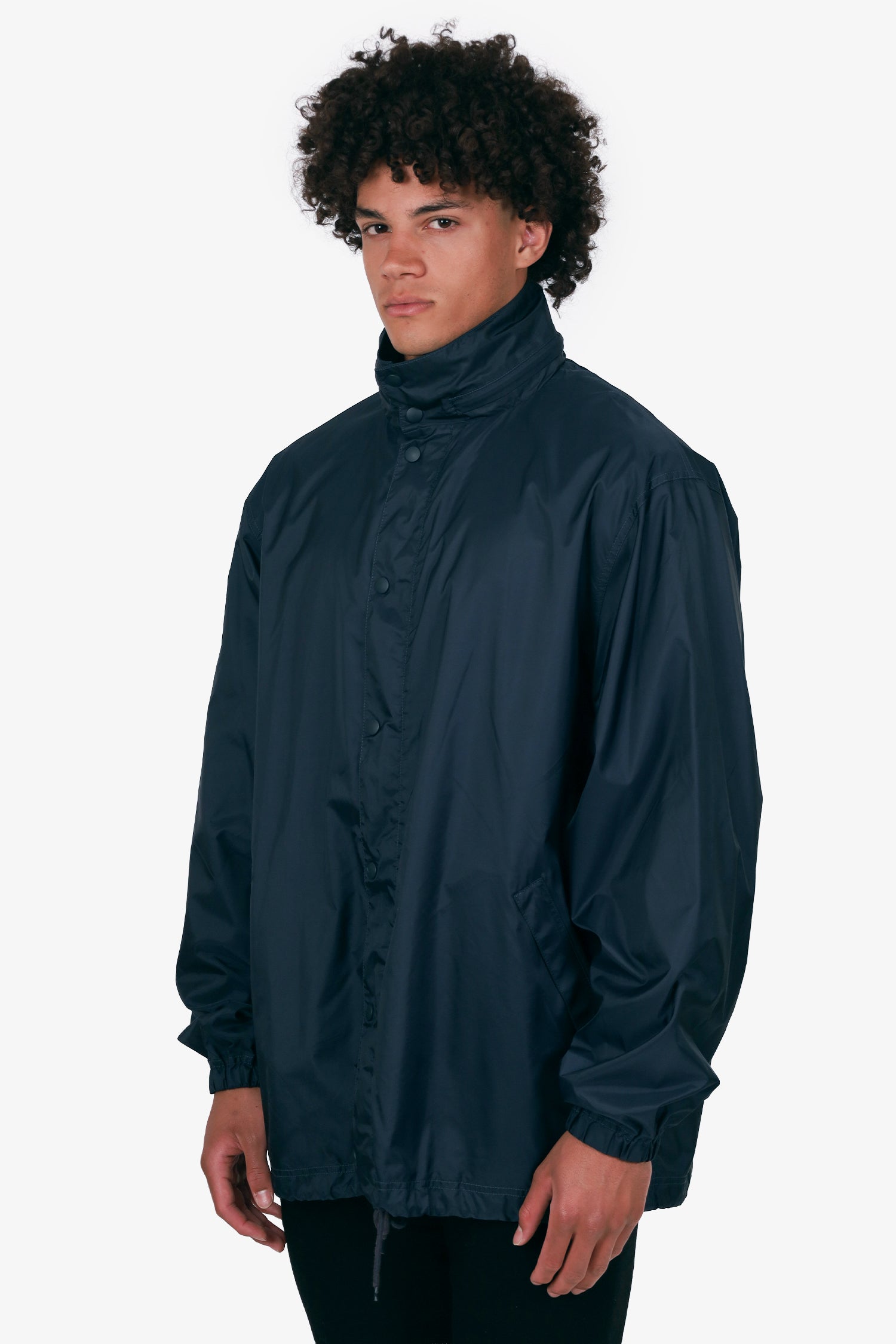 Balenciaga Navy Logo Hooded Windbreaker Jacket Size 46 Mens – Mine