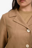 Marni Brown Cotton Linen Button Jacket Size 44