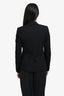 Gucci Vintage Black Virgin Wool Single Breasted Blazer with Brooch Size 40
