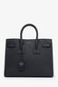 Saint Laurent Black Grained Leather Small Sac de Jour Top Handle