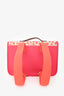 Hermès Pink/Orange Canvas Leather Toile Printed 'Jeux Dans La Jungle' Backpack