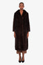Vintage Dark Brown Mink Fur Long Coat est Size M