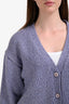 Miu Miu 2023 Purple Cashmere Wool Logo Cardigan Size 40