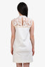 Miu Miu White Embroidered with Crochet Neckline Sleeveless Mini Dress Size XS