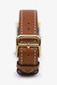 Hermès Gold-plated Steel Chestnut Leather Strap Small Model Heure H Watch