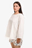 Labo.Art White Cotton Sheer Long Sleeve Top Estimated Size M-L