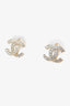 Pre-loved Chanel™ Gold Tone CC Crystal Stud Earrings