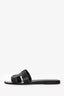 Hermès Black Leather Oran Sandals Size 37