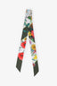 Gucci White/Multicolour Silk Blooms Print Twilly