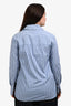 Tibi Blue/White Cotton Striped Neck Tie Shirt Size 2