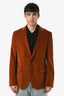 Gucci Rustic Orange Cotton Ribbed Blazer Size 54 Mens
