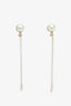 Christian Dior Pearl La Petite Tribale Dangle Chain Earrings