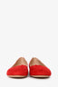 Chloe Red Suede Scalloped Flats Size 36