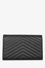 Saint Laurent So Black Chevron Leather Envelope Wallet On Chain