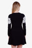 Valentino Black Knit Lace Panel Dress Size S