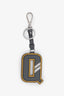 Prada Grey/Yellow Saffiano Leather 'Q' Key Chain