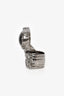 Saint Laurent Silver Tone/Black Arty Cocktail Ring Size 5