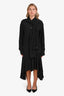 Acne Studios Black Silk Blend Convertible Asymmetric Midi Shirt Dress Size 36