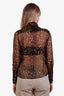Burberry Cheetah Print Silk Sheer Blouse Size 2
