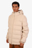 Loro Piana Cream Virgin Wool Cashmere Zip Up Winter Jacket Size XL Mens