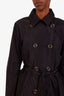 Mackage Black Lambskin Collar Trench Coat Size S