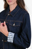Christian Dior Dark Wash Denim Oblique Motif Lined Jacket Size 44