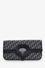 Christian Dior Blue Canvas Oblique Jacquard Fold Over Clutch