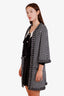 Pre-loved Chanel™ 14P Black/White Check Chain Trimmed Knit Cardigan Size 36