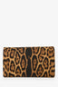 Saint Laurent Leopard Print Canvas Wallet on Chain