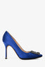 Manolo Blahnik Dark Blue Hangisi Heels Size 38