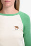 Celine Cream/Green Cotton Tiger Graphic Long Sleeve Raglan Top Size M