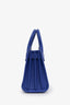 Saint Laurent Blue Smooth Leather Nano Sac de Jour Top Handle Bag with Strap