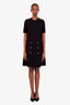 Sandro Black Knit 'Alyssa' Flared Mini Dress Size 42