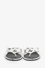 Pre-loved Chanel™ Black/White Interlocking CC Logo Flip Flops Size 35.5