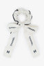Pre-loved Chanel™ White/Black Silk Twill Scrunchie