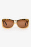 Gucci Gold/Brown GG Shield Sunglasses