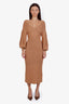 Staud Brown Knit V-Neck Maxi Dress Size XS