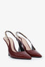Gucci Red Patent Chain-Embellished Signoria Slingback Pumps Size 38
