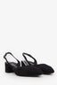 Pre-loved Chanel™ Black Glitter Fabric Cap-Toe Slingback Pumps Size 35
