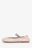 Miu Miu Pink Satin 'Calzature Donna' Bow Ballet Flats Size 38