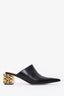 Loewe Black/Gold Anagram Heel Leather Mules Size 39