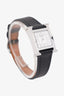 Hermès Stainless Steel Black Epsom Leather Mini model Heure H Watch 21 mm