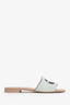 Gucci Green Suede Interlocking G Cutout Slides Size 37.5