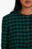 Sandro Green/Black Tweed Buttoned Evening Jacket Size 34