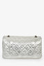 Pre-Loved Chanel™ 2006-08 Silver Crinkle Leather 227 Maxi Re-Issue Flap Shoulder Bag